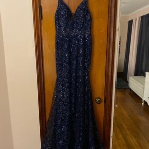 May Queen Prom Dress Size 8 Navy